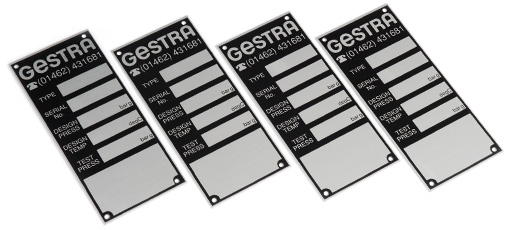 Screencraft Anodised aluminium labels